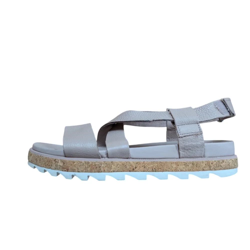 Sorel Roaming Criss Cross Sandals Mauve Leather Size 7.5 - Picture 3 of 12